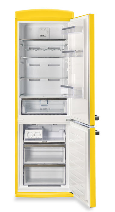 Classic Retro by Unique 24\" 12 Cu. Ft. Bottom-Freezer Refrigerator - Canary Yellow - UGP-340L Y AC