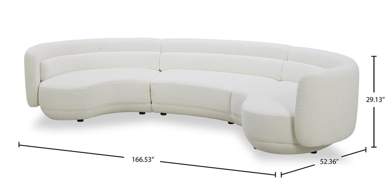 Davvero 3-Piece Sectional - Ivory