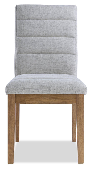 Lotus Dining Chair with Polyester Fabric, Wood - Light Grey