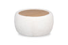 Rio 36\" Chenille Fabric Cocktail Ottoman with Wood Top and Legs - Alabaster White