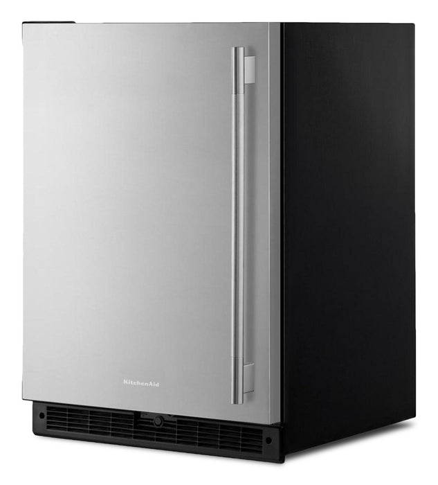 KitchenAid 24\" Panel-Ready Undercounter Refrigerator – Black and Stainless Steel - KURL124SSB