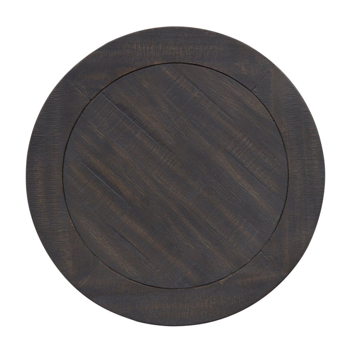 Hanson 18” Round Traditional Pine End Table - Graphite
