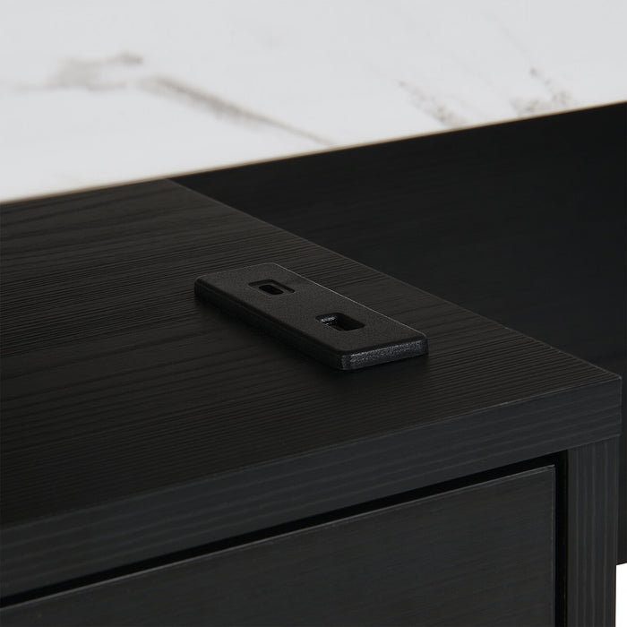 Winslow 60\" Desk with 3-Drawers – Black