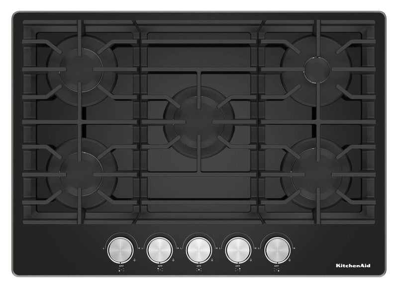 KitchenAid 30\" Gas-on-Glass Cooktop - KCGG530PBL