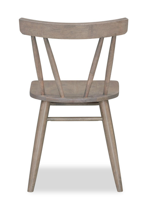 Remi Dining Chair with Curved Slat-Back - Brown