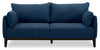 Cindy Crawford Home Gena 78.7\" Linen-Look Fabric Condo Size Sofa with Removable Back Cushions - Midnight Blue