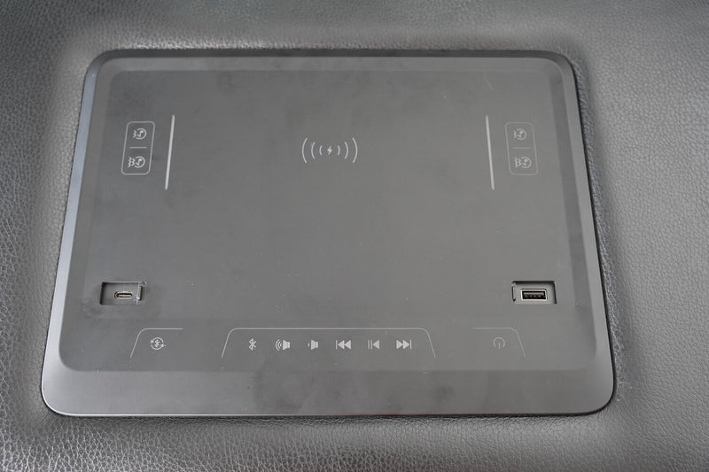 Elite 86\" Genuine Leather Massage Power Reclining Sofa with Immersive Audio and Power Headrests - Black