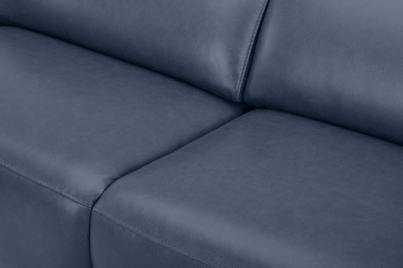 Riviera Top-Grain Genuine Leather Power Reclining Sofa - Blue