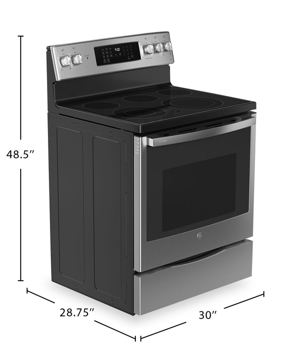 GE 30\" Smart Electric Range - Fingerprint Resistant Stainless Steel - PCB900YVFS