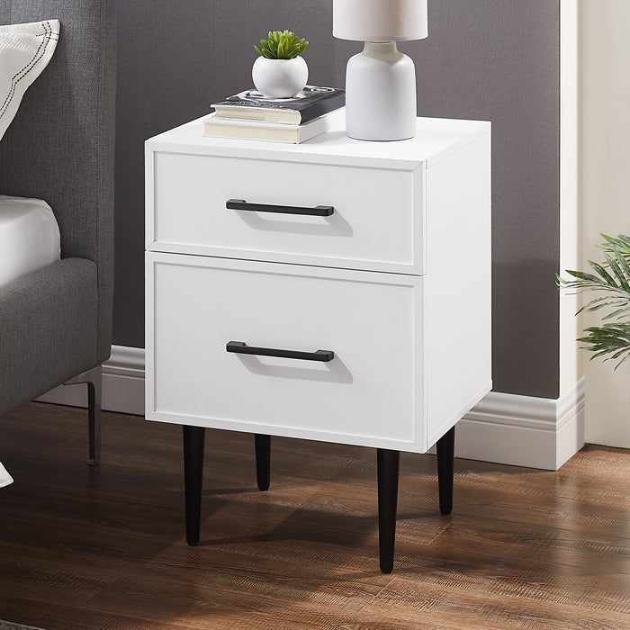 Brax Bedside 2-Drawer Nightstand, 18\"W x 25.75\"H - White