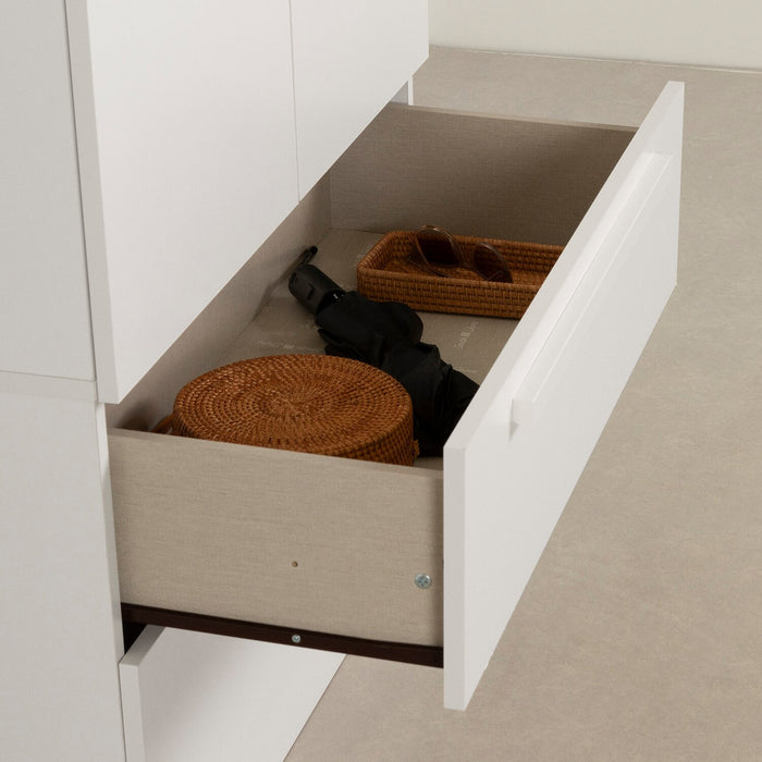 Alex Bedroom 2-Drawer Chest with Storage Cabinet, 33\"W x 68.5\"H - White