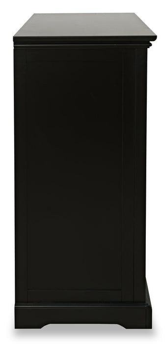 Twyla 33\" Solid Wood Accent Cabinet  with Arched Doors - Black