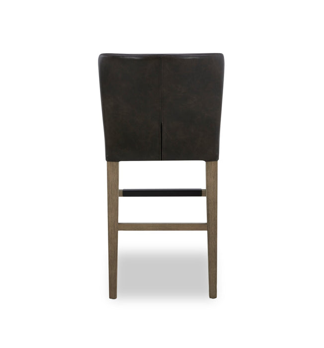 Arlo Counter-Height Stool with Vegan Leather Fabric - Bison Brown