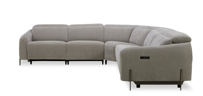 Caprice 5-Piece Power Reclining Sectional with Power Headrests - Truffle