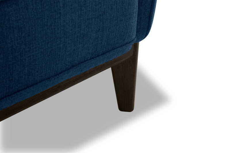 Cindy Crawford Home Gena 38.5\" Linen-Look Fabric Chair with Removable Back Cushion - Midnight Blue