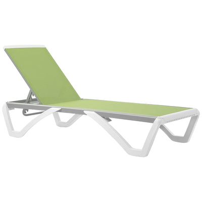 Outsunny Outdoor Chaise Lounge Chair, Patio Aluminum Tanning Chair, Green