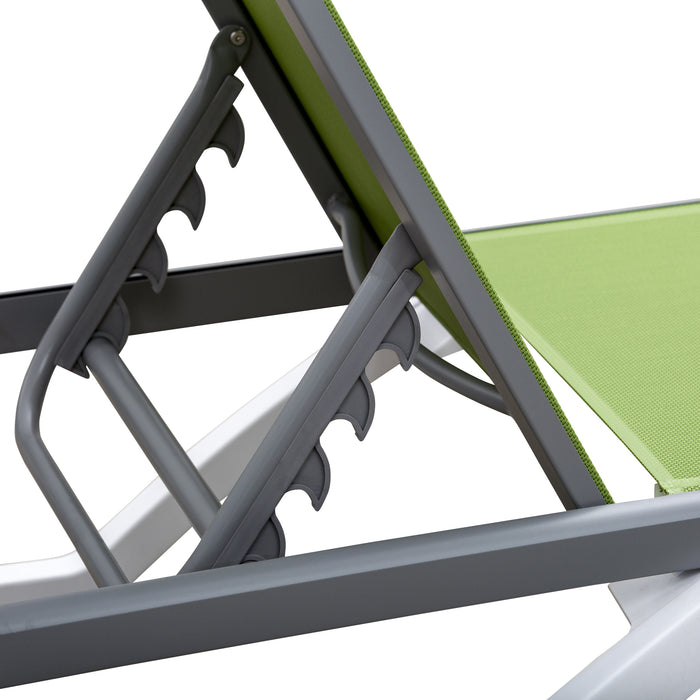 Outsunny Outdoor Chaise Lounge Chair, Patio Aluminum Tanning Chair, Green