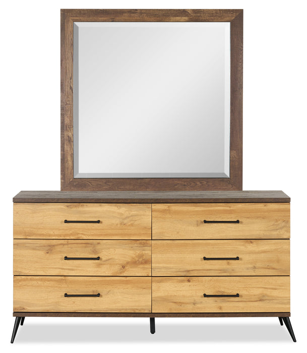 Silas Bedroom Dresser Mirror - Rustic Brown