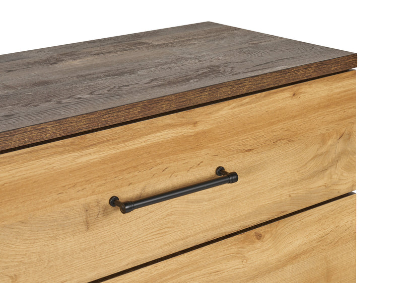 Silas Bedside 2-Drawer Nightstand, 26\"W x 23.9\"H - Rustic Brown