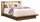 ["Silas Platform Bed with Headboard & Frame, LED, Rustic Brown - Queen Size"]