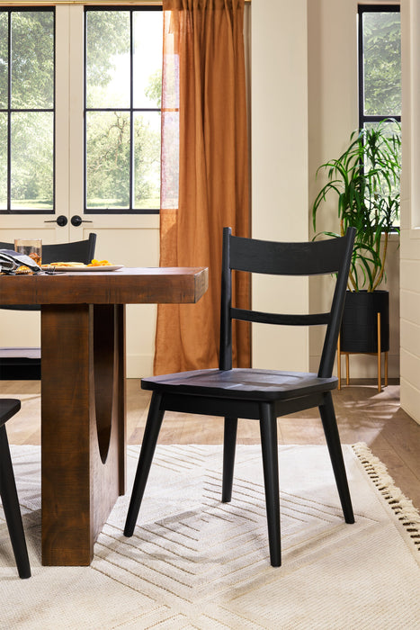 Kort & Co. Sol Dining Chair with Curved Ladder-Back - Black
