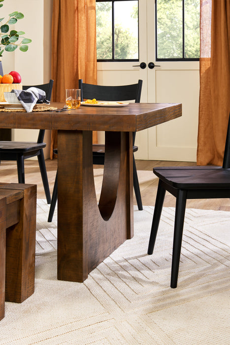 Kort & Co. Sol Dining Table, Pedestal Base, 78\"W - Brown