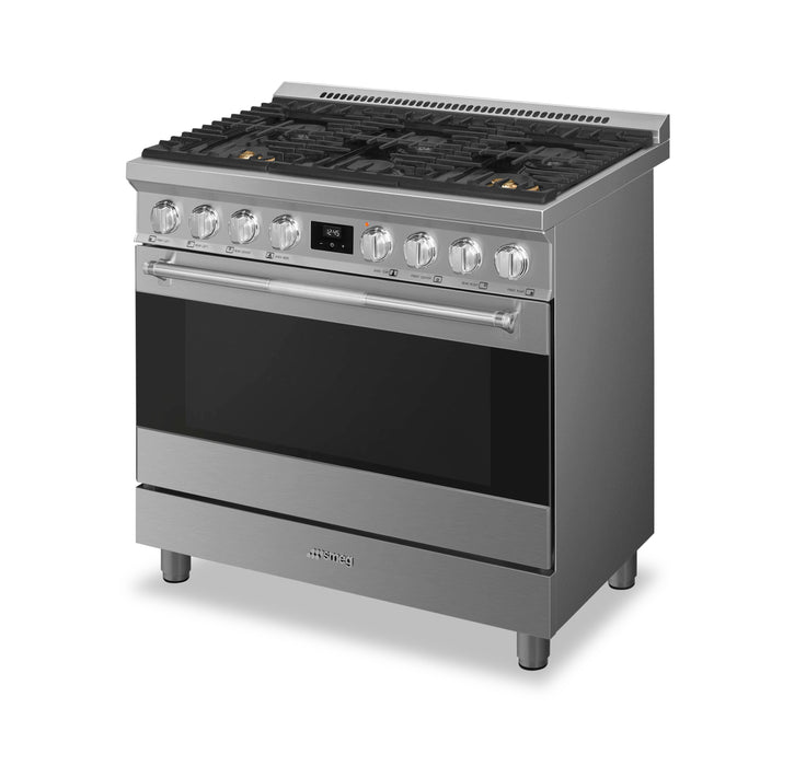 Smeg 4.6 Cu. Ft. Professional Gas Range - SPR36UGGX