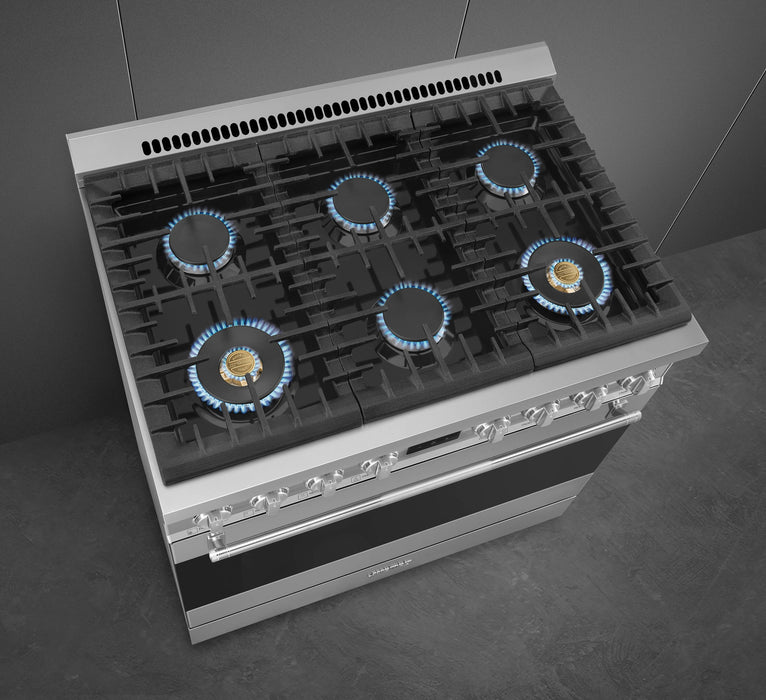 Smeg 4.6 Cu. Ft. Professional Gas Range - SPR36UGGX