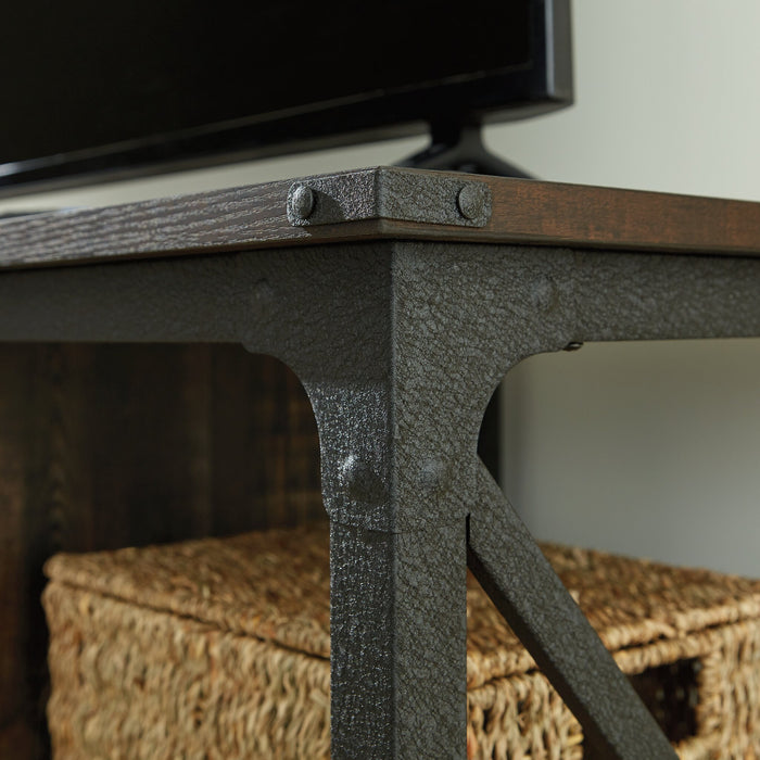 Steel River 66.06\" Commercial Grade Large Credenza with 2-Drawers & Open Shelves - Carbon Oak