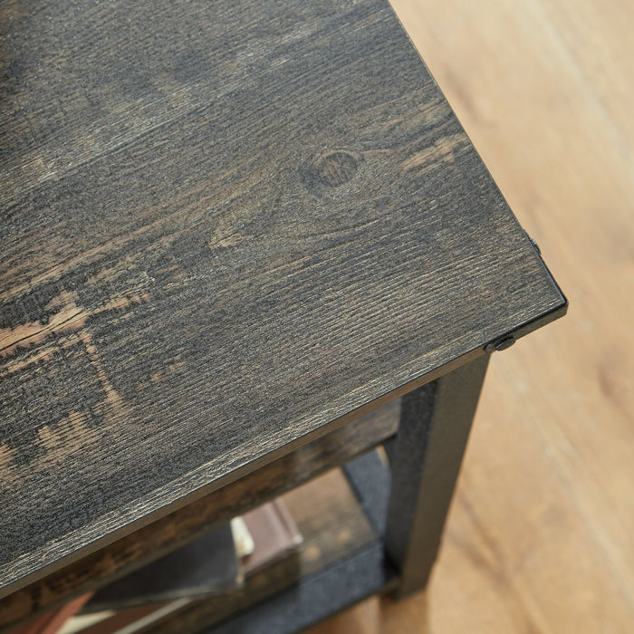 Steel River 66.06\" Commercial Grade Large Credenza with 2-Drawers & Open Shelves - Carbon Oak