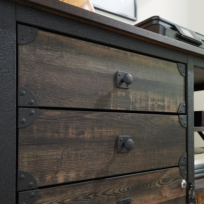 Steel River 42.05\" Commercial Grade Small Credenza with 3-Drawers - Carbon Oak