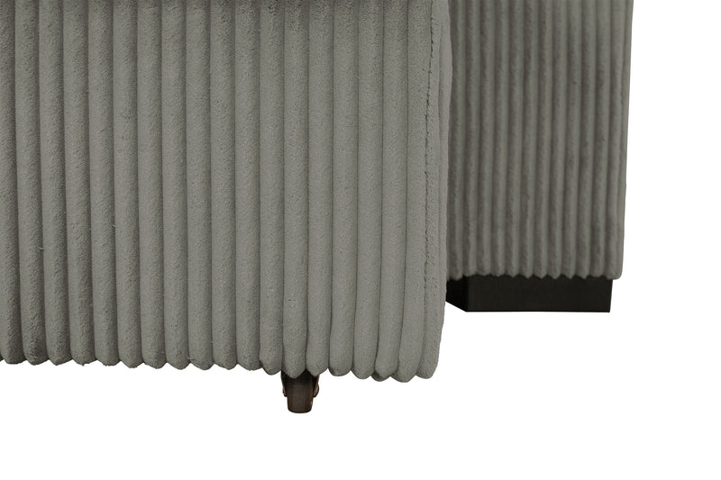 Stratus 108\" Faux Fur Fabric Full-Size Sofa Bed with Power Sliding - Fog Grey