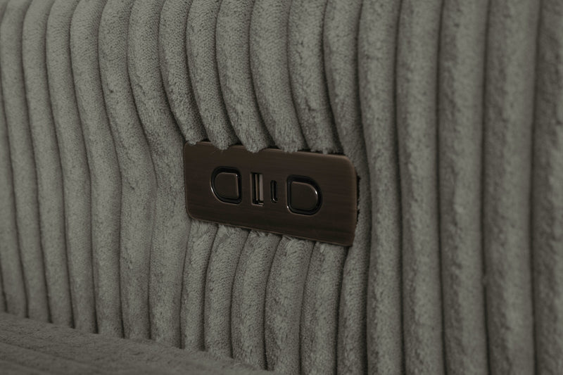 Stratus 108\" Faux Fur Fabric Full-Size Sofa Bed with Power Sliding - Fog Grey