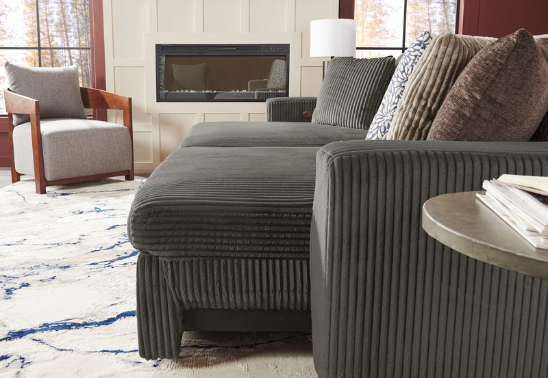 Stratus 108\" Faux Fur Fabric Full-Size Sofa Bed with Power Sliding - Fog Grey