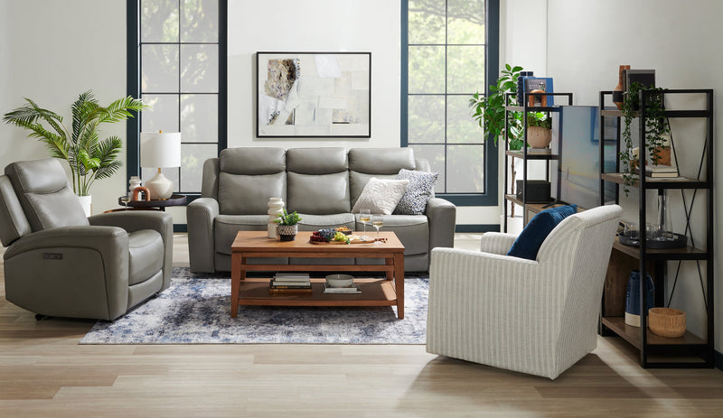 Made in Canada Sofa Lab Customizable Swivel 31\" Fabric Accent Chair - Dolphin White