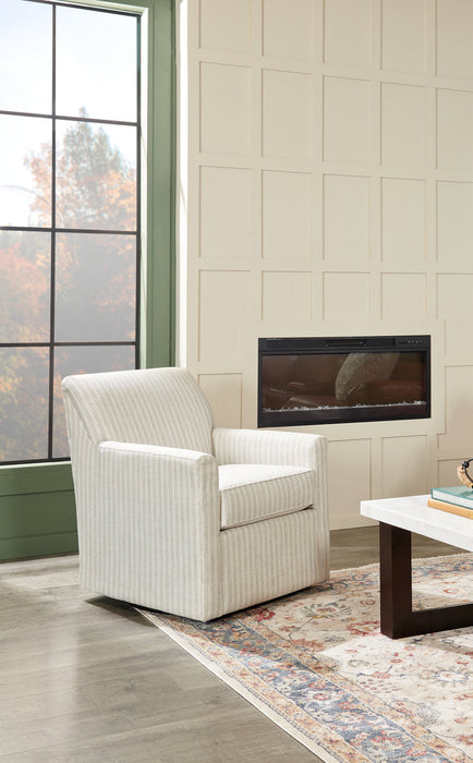 Made in Canada Sofa Lab Customizable Swivel 31\" Fabric Accent Chair - Dolphin White