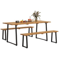 Outsunny Picnic Table And Bench Set For 6 Persons With 2
