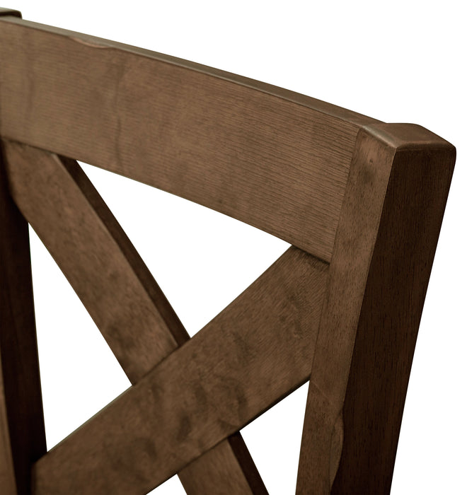 Talia Dining Chair with Vegan-Leather Fabric, Cross-Back - Brown