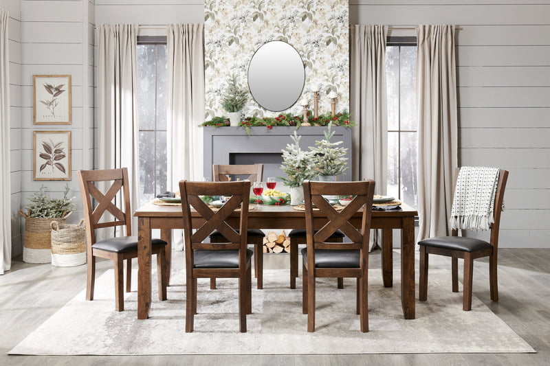 Talia Dining Table with 60-78\"W Extension - Grey/Brown