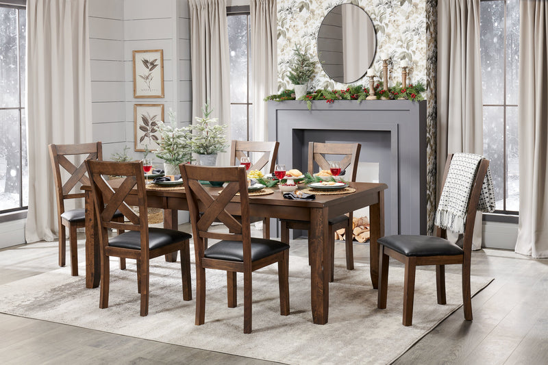 Talia Dining Table with 60-78\"W Extension - Grey/Brown