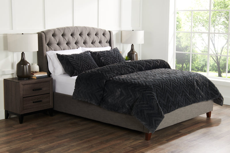 Tilda 3-Piece King Comforter Set - Charcoal