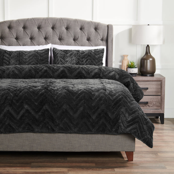 Tilda 3-Piece King Comforter Set - Charcoal