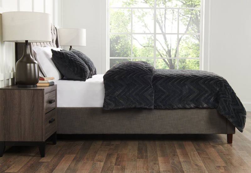 Tilda 3-Piece King Comforter Set - Charcoal