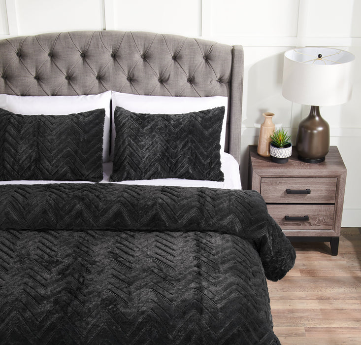 Tilda 3-Piece King Comforter Set - Charcoal
