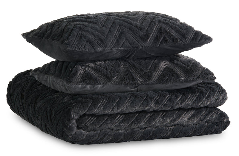 Tilda 3-Piece King Comforter Set - Charcoal