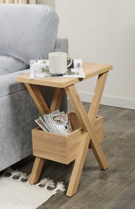 Torry 11.5\" Chairside Table with Cubby - Taupe