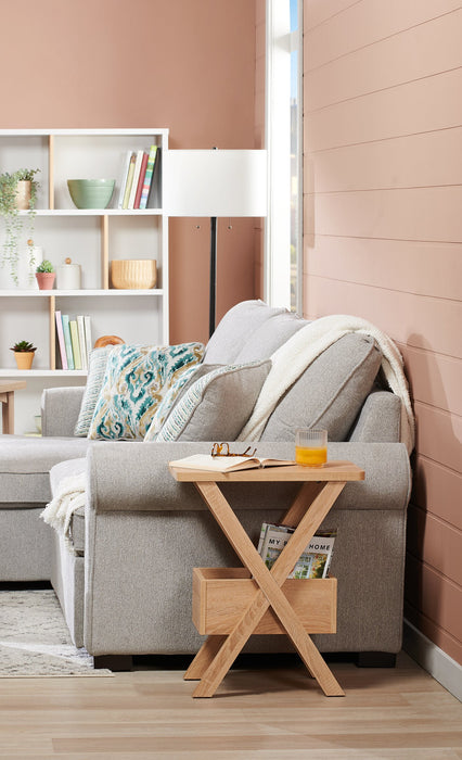 Torry 11.5\" Chairside Table with Cubby - Taupe