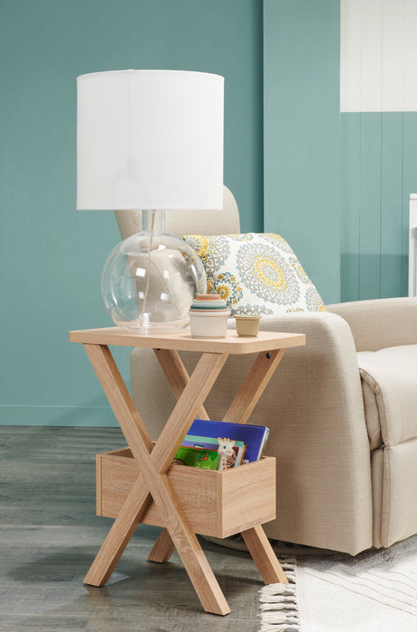 Torry 11.5\" Chairside Table with Cubby - Taupe