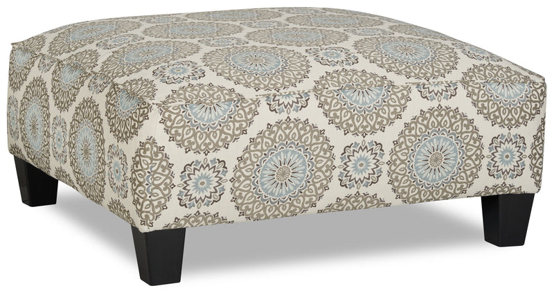 Made in Canada Tula 38\" Fabric Ottoman - Twilight Multicolour