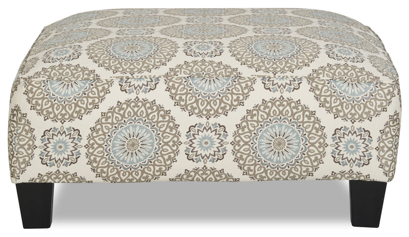 Made in Canada Tula 38\" Fabric Ottoman - Twilight Multicolour